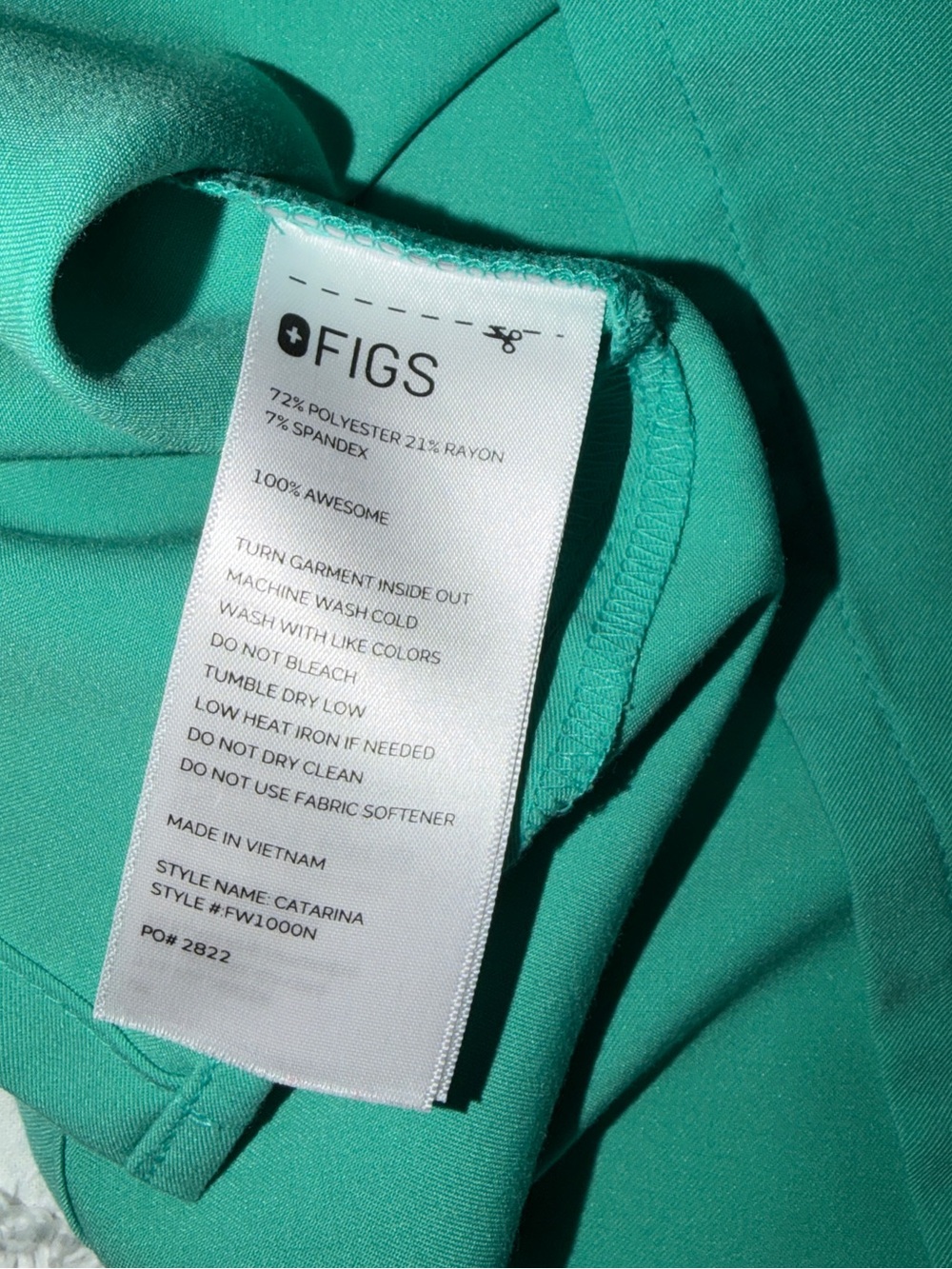 Figs Catarina Top Surgical Green Small - Picture 4 of 4